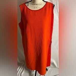 Tahari Size 14W Red/Orange Dress